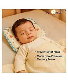 NeonateCare Memory Foam Baby Head Shaping Pillow (clouds and star print)