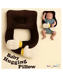 NeonateCare Baby Hugging Pillow for Head Shaping|Neck Support New Born Baby Infant Soft,Plush Pillow - Brown