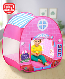 Play Nation Candy House Pop-Up Play Tent House - Pink | Foldable| Indoor & Outdoor Play Tent for Kids | Fun Candy House Adventure Tent for Boys & Girls| Encourages Imaginative Play & Active Fun| BIS Certified 