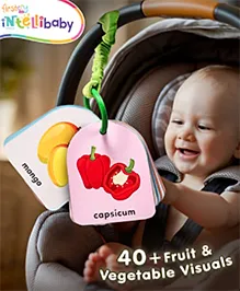 Intellibaby First High-Contrast Visual Brain Flashcards Fruits & Vegetables | Early Learning & Visual Stimulation | Multicoloured | For Gifting | Paediatrician Approved | BIS Certified