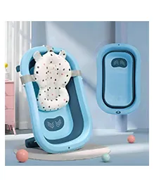 StarAndDaisy Bath Tub for Baby 0-3 Years/Foldable Bath tub for Kids with Cushion, Space Saving Design, Newborn Baby Folding Bathing Tub Girls & Boys, Easy to Store -Sky Blue.