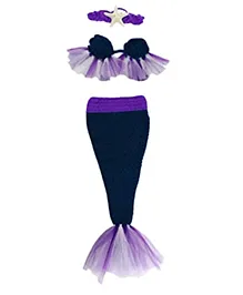 MOMISY O Multi Cotton Mermaid New Born Photography Prop Baby Outfit, Crochet, Green Purple