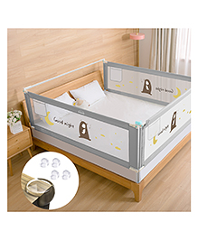 SAFE-O-KID 1-Year Warranty 6 Feet/180Cms Baby Bed Rail with 28 Level (Extra Secure) Adjustable Height, Baby Safety Bed Railing, Bed Guard for Babies, Grey, Pack of 3