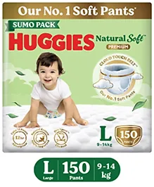 Huggies Natural Soft Premium Baby Diaper Pants Sumo Pack Large - 150 Pieces