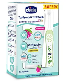 Chicco Toothpaste Strawberry with Free Toothbrush Green - 50 g