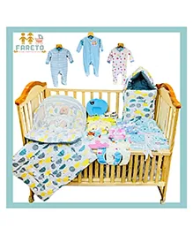 Fareto New Born Baby Winter Essentials 66 in 1 New Combo 0-6 Months Grey Sprial