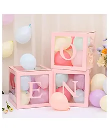 Shopperskart One Balloon Box 1st Birthday Decorations Kit  Balloon Box is Perfect for First Birthday & Baby Shower -pack of 3 - Pink