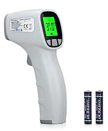 Dr. Odin OIR002 Non-Contact Thermometer - Instant, Accurate Forehead & Room Temp Readings, Hygienic Digital Display, Perfect for Families, Includes Batteries - White