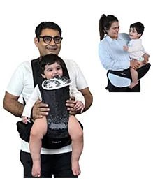 Little Pea 6-in-1 Removable Hip-Seat Baby Carrier Ergonomic, Adjustable,with extra Back Support Up to 20 kg - Black