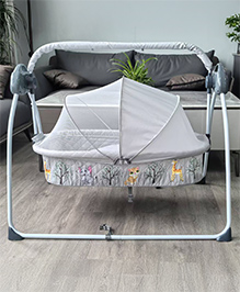 Babyhug Automatic Baby Swing Cradle With Remote Controller - Light Grey