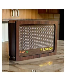 Toys Universe Wooden Money Saving Box Savings Challenge Piggy Bank | Multicolor | 6x8 inch