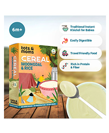 Tots & Moms Moongdal & Rice Instant Baby Cereal Mix - 8+ Months, 200g , Easily digestible Traditional Solid Introductory Food , No Sugar No Milk - Preservative Free -Travel Friendly Porridge Mix for Baby