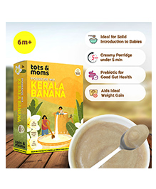Tots & Moms Calcium Rich Raw Kerala Banana Powder for Baby - 8+ Months, 200g , No Salt No Sugar - Healthy Weight Gaining Food - No Preservatives 100% Natural Immune Booster Vegan