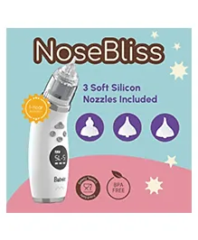 Bubsie Nose Bliss Electric Nasal Aspirator with 3 Silicon Nozzles and Storage Box