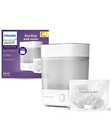 Philips Avent Advanced Electric Steam Sterilizer with Microwave Sterilizer Bags | Kills 99.9%* germs in 10 mins Cycle with Natural Steam Sterilization I Stays Sterile up to 24hrs