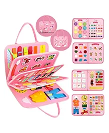 PLUSPOINT Busy Board Montessori Toys for Kids Birthday Gift Preschool Learning Activities with Life Skills ABC 123 Shape Color Animal Weather Toddler Gifts Christmas Toys for 2-7yr (Unicorn)