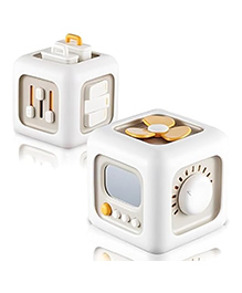 TurtleBee Life Skill Builder Cube Montessori Toys for 1 Year OldBusy Cube for Baby Toys 12-18 MonthsBaby Sensory Travel Toys for Toddlers 1-3Birthday Gifts for 1 2 Year Learning & Motor SkillWhite