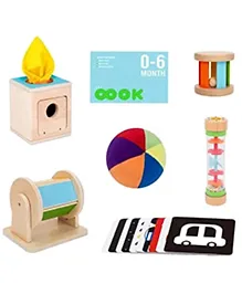 Eduspark Educational Toy Box for 0-6 Months Toddlers Wooden Educational Learning Toys