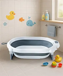 Babyhug Foldable Baby Bath Tub with Drain Plug (Color May Vary)