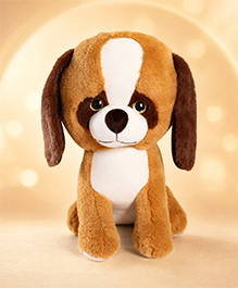 Babyhug 38 cm Glitter Eyes Dog Soft Toy - Brown | Cute & Cuddly Plush Toy for Kids | Made from Child-Safe & Non-Toxic Material | Ideal Gift for 6+ Months | BIS Certified