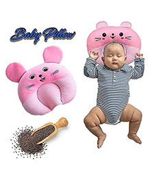 Numum Baby U Shape Pillow For Round Head Mustard Pillow Rai Pillow Baby Rai Takiya- Marie Pink ( Multi Print) ( Color And Design May Vary)