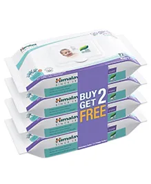 Himalaya Babycare Gentle Baby Wipes with Biodegradable Plant Based Fabric & Indian Lotus Aloe Vera Infused 72 Pieces Each - Pack of 4
