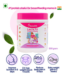 Mamalife Lacta Fit Protein Powder Shake for Feeding Moms. Postpartum Weight Loss (2-4 kgs per month) Better Lactation (in 5 days) Less Body Pain (in 1 week). Whey & Plant Protein Blend. 500g.