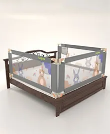 BAYBEE Baby Bed Rail Guard for Baby Toddlers Safety, Portable Kids Bed Rail Safeguard Fence with Adjustable Height | Foldable Single Side Bed Protector for Newborn Baby (Pack of 3, Grey, 180x80cm)