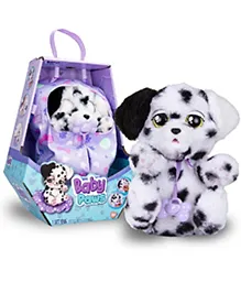 Baby Paws 21.5 cm Dalmatian Soft Toy with Swaddle Bag & Music Black & White