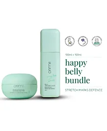 Happy Belly Stretch Mark Defence Regime For New & Expecting Mothers | Bump Body Butter & Belly Oil Combo For Hydration & Moisturization | Essential Combo For New Moms - 100 ml Each