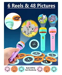 ADKD Projector Flashlight Torch with 6 Reels & 48 Pattern (Colour May Vary)