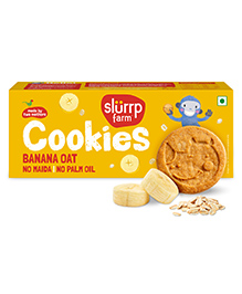 Slurrp Farm No Maida & No Refined Sugar Banana Oat Cookies - 80 g