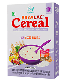 Nutribray Braylac Cereal Mix Fruit | 300 g |For 10 to 24 months baby | Bag in Box