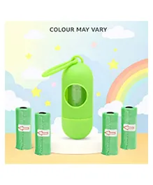 The Cheeky Kidzz Baby Disposable Diaper Bags With Dispenser Waste 4 Refill Rolls/60 Bags Convenient Quick Disposal Trash  Leak And Odors Proof (GREEN)