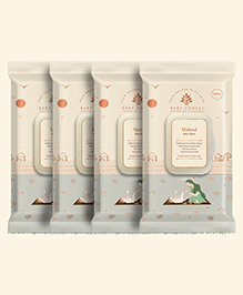 BABY FOREST Mulmul Baby Wipes Ultrasoft Water Based 3x Thicker & Softer Wipes Pack of 4 - 72 Wipes Each