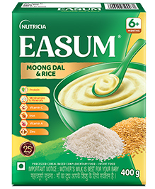 Easum Rice & Moong Dal Baby Cereal 400g, Gluten-Free, No Artificial Colors/Flavors, for 6-24 Months