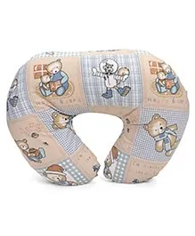 Babyhug Cotton Feeding Pillow Teddy Bear Print - Blue Fits upto Waist size 32 inches