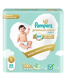 Pampers Premium Care Softest Ever Diaper Pants (L) Size - 88 Pieces
