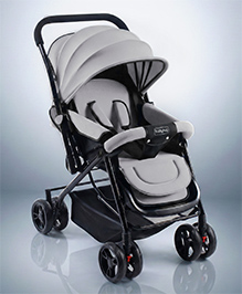 Babyhug Symphony Stroller With Reverisble Handle & Mosquito Net - Grey