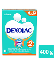 Dexolac Stage 2 Infant Formula 400gm - Follow-Up Milk Powder 6-12M, Brain & Bone Development