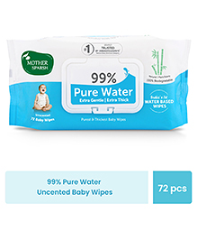 Mother Sparsh Baby Unscented 99 % Pure Water (Unscented) Baby Wipes  - 72 Pieces