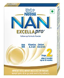 Nestle NAN EXCELLAPRO Nan Stage 2 Follow-Up Formula Milk Powder For Babies, 6-12 months, with DHA, ARA, 400g Pouch in Box