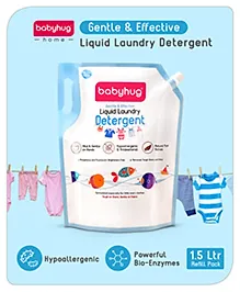 Babyhug Baby Laundry Detergent Refill  1500 ml| Plant-Based| Anti-Bacterial| Hypoallergenic Ingredients| No Bleach & Dyes| pH Neutral| Mildly Scented| For Both Hand & Machine Wash