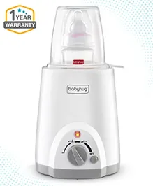 Babyhug 3-in-1 NutriWarm Bottle & Food Warmer with Sterilizer  White| Even Heating| 40&deg;C100&deg;C Smart Control| BPA-Free | Auto Cut-Off| 1-Year Warranty| Travel friendly