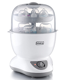 Babyhug 6-in-1 Steam Sterilizer & Multi-Function Warmer| Egg Bolier| Citrus Juicer| 10-Min Fast Sterilising| Kills 99.9% Germs| 6 Bottles Capcity| Compartment for Accessories| Auto Cut Off| Warrenty