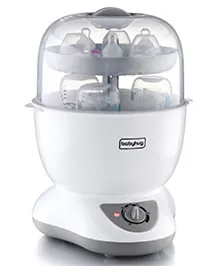Babyhug 6-in-1 Steam Sterilizer & Multi-Function Warmer| Egg Bolier| Citrus Juicer| 10-Min Fast Sterilising| Kills 99.9% Germs| 6 Bottles Capcity| Compartment for Accessories| Auto Cut Off| Warrenty