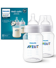 Philips Avent Anti-Colic 260ml Baby Feeding Bottle | Ideal for 1months+ | Pack of 2