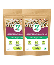 Little Moppet Foods Sprouted Sathu Maavu Health Mix for Kids 200g Twin Pack - Nutrient-Rich Weight Gainer