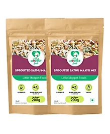 Little Moppet Foods Sprouted Sathu Maavu Health Mix for Kids 200g Twin Pack - Nutrient-Rich Weight Gainer