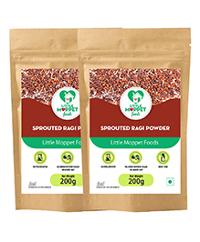 Little Moppet Foods Sprouted Ragi Superfood Powder - Calcium & Iron-Rich, for Babies & Kids 6M-10Y, 400g Pack of 2